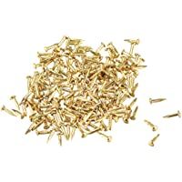 sourcing map Pequeños Diminutos Latón Clavos 1X6mm para DIY Decorativos Fotos Madera Cajas Menaje Accesorios 300pcs